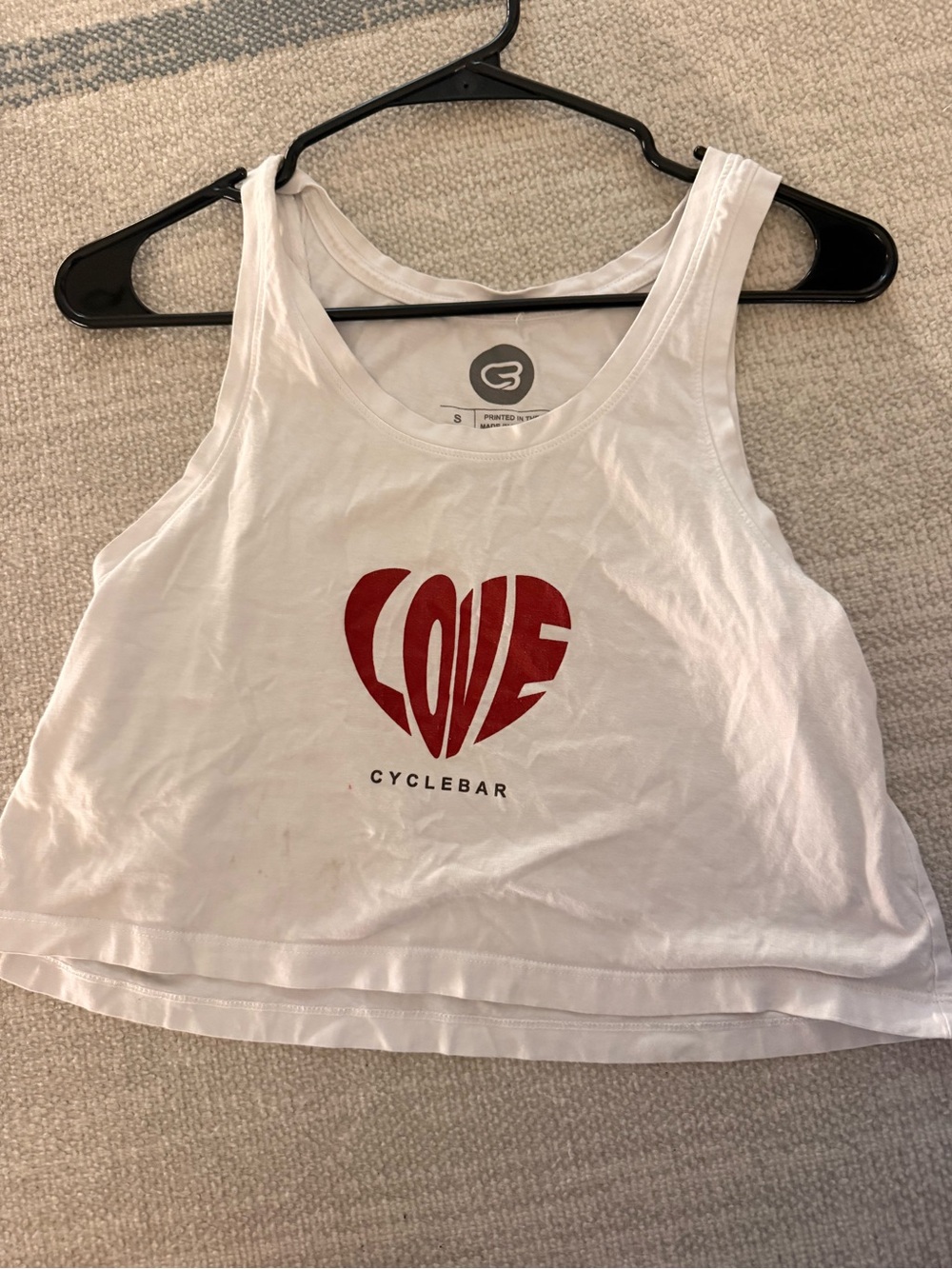 CycleBar limited edition Valentine’s Day Crop Tank